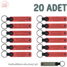 Nar Çiçeği & Gri, Radyo ve Televizyon Bölümü Öğrencileri Için Isme Özel Anahtarlık, 20'li Set