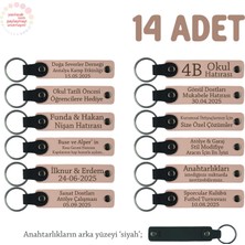 Yavruağzı & Siyah, Karne Gününde Dağıtılacak Süper Hediye, 14'lü Anahtarlık Set, Isme Özgü Hatıralık