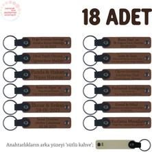 Kahverengi & S.kahve, Öğrencilerin Birlikte Paylaşabileceği, 18'li Anahtarlık Set, Isme Özel Hatıra