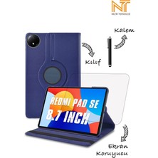 Xiaomi Redmi Pad Se 2024 8.7 Inç Uyumlu 360 Dönebilen Standlı Tablet Kılıfı Ekran Koruyucu Kalem Set
