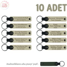 Sütlü Kahve & Yeşil, Turnuvalar Için Üzerine Isim ve Özel Mesaj Yazılabilen, 10'lu Anahtarlık Set