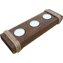 Doğal Ahşap 3'lü Mumluk Seti, Sıcak ve Samimi Atmosfer Için Mükemmel Seçim