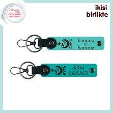 Romantik Hediyeler Arasında En Özeli – Ayyıldız Kurt Göktürk Kişiye Özel Anahtarlık, Turkuaz-Turkuaz