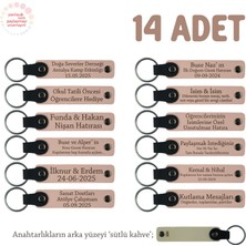 Yavru Ağzı & S.kahve, Mevlit Hatırası Için Üzerinde Isim Yazılabilen Hediyelik Anahtarlık 14’lü Set