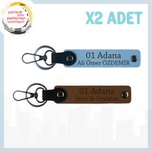 Açık Kahve-Gök Mavi, Kişisel Dokunuş 01 Adana Sevdiklerinize Hediyelik Bir Tasarım, Anahtarlık Seti