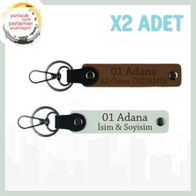A. Kahve-Beyaz, Kişiselleşmiş 01 Adana Yazılı Ideal Hediyelik, Şehir Ismiyle Tasarlı 2'li Anahtarlık
