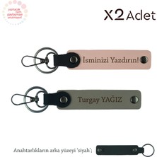 Sevgiliye Doğum Günü Armağanı, Isimli 2’li Anahtarlık Takımı, Yavru Ağzı-Kül Gri-Siyah