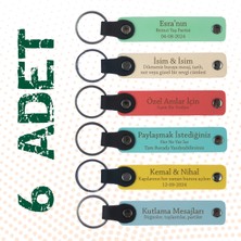 Evlilik Yıldönümleri Için Üzerine Isim ve Mesaj Yazılabilen, 6'lı Mükemmel Hediyelik Anı Anahtarlığı