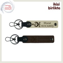 Her Zaman Yanında Olacak Bir Hediye – Ayyıldız Kurt Göktürk Kişisel Anahtarlık, Sütlü Kahve-Kahve