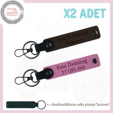 Sade Zarafet Arayanlara – Kişiye Özel Plaka & Isimli Deri Anahtarlıklar, Koyu Kahve-Pembe-Laci