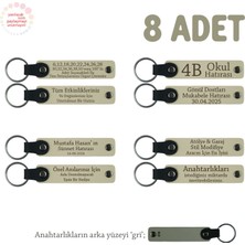 Sütlü Kahve & Gri, Stadyum Işıltısını Seven Taraftar Grupları Için, Isim Yazılı 8' Li Anahtarlık