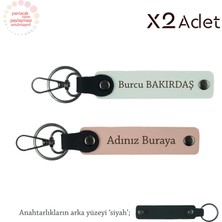 Yılbaşı Için Zarif Sürpriz, Isimli 2’li Anahtarlık Takımı, Yavru Ağzı-Beyaz-Siyah