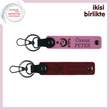 Iş Arkadaşına Vefalı Bir Jest – Ayyıldız Kurt Göktürk, Isim Yazılabilir Anahtarlık Seti, Pembe-Bordo