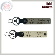 Askerlere Özel Hediye, Üç Ayyıldız Desenli Üzerine Isim Yazılabiliranahtarlık Takım, Kül Gri-S Kahve