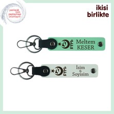 Komşuna Zarif Bir Jest, Ayyıldız Kurt Göktürk Temalı  Isimli 2’li Hediyelik Anahtarlık, Yeşil-Beyaz