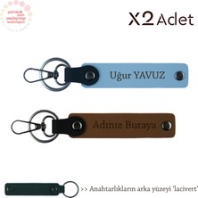 Sevgililer Gününe Özel, Isimli 2’li Romantik Anahtarlık Takımı, Açık Kahve-Gök Mavi-Lacivert