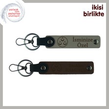 Milli Sporcuya Anlamlı Destek Hediyesi – Üç Ayyıldızlı Kişisel Anahtarlık Seti, Kül Gri-Kahve