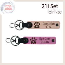 Kedi Sever Arkadaşa Dostluk Anısına Verilebilecek Hediyelik, Kalpli Pati Seti, Yavru Ağzı-Pembe