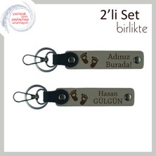 Yeni Doğum Hediyesi Arayanlara Seçkin Alternatif, Kalpli Ayak Motifli Deri Set, Kül Gri-Kül Gri