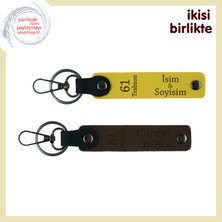 Karadeniz Aşkını Yansıtan Hediyelik Anahtarlık Takımı Isminiz Yazılı Set, Sarı-Koyu Kahve