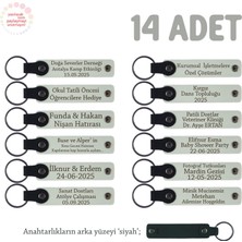 Bebek Ziyaretine Gelenlere Hediyelik Isim Mesaj Yazılabilen, 14'lü Anahtarlık, Beyaz & Siyah