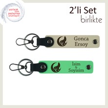 Birlikte Taşınacak Hatıra, Bozkurt ve Ayyıldız Özel Kişisel Anahtarlık Takımı, Sütlü Kahve-Yeşil