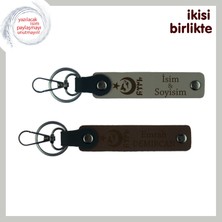 Milli Sporcuya Anlamlı Destek Hediyesi – Ayyıldız Kurt Göktürk Kişisel Anahtarlık Set, Kül Gri-Kahve