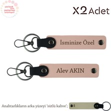 Doktora Yılbaşı Armağanı, Isim Yazılı 2’li Anahtarlık Seti, Yavru Ağzı-Sütlü Kahve