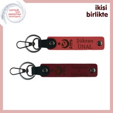 Kişiye Özel Ayyıldız Kurt Göktürk Anahtarlık, Vatanseverler Için Anlamlı Armağan, Nar - Bordo