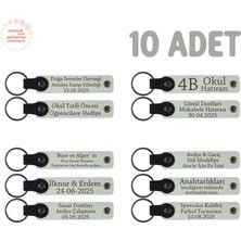 Anaokulu Hatırası Için Kişiselleştirilmiş Anahtarlık 10’lu Set, Eğitim Öncesi Hediyesi, Beyaz