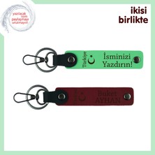 Kuzenine Anlamlı Armağan, Ayyıldız ve Türkiye 2’li Kişisel Hediyelik Anahtarlık , F Yeşil-Bordo