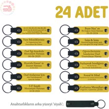 Sarı & Siyah, Otobüs Şirketi Yolcularına Hediye Amaçlı, 24’lü Set, Kişisel Mesajlı Deri Anahtarlık