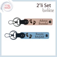 Bebek Ayağının Sevimli Temsilcisi Olarak Hazırlanmış Kalıcı Hatıra, Kişisel Set, Yavru Ağzı-Gök Mavi