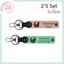 Unutulmaz Hediye Seçeneği – Bozkurt ve Ayyıldız Temalı Kişisel X2 Anahtarlık, Yavru Ağzı-Yeşil