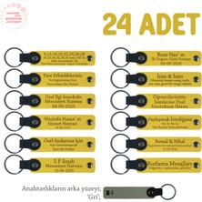 Sarı & Gri, Din Kültürü Öğretmeninden Öğrencilerine Hediye, 24’lü Set, Kişiye Özel Yazılı Anahtarlık