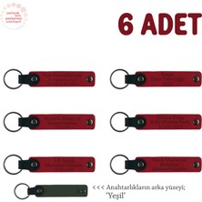 Yeni Katılan Personellere Hoş Geldin Hediyesi, 6'lı Set, Isimli Hatıra Anahtarlık, Kırmızı & Yeşil