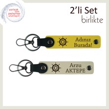 Yakın Arkadaşlara Özel Tarz Sahibi Hediye, Gemi Temalı Anahtarlık Seti, Sarı-Sütlü Kahve