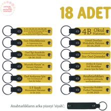 Sarı & Siyah, Seyahat Acentesi Müşterilerine Hediye, 18’li Set, Isim Yazılabilir Deri Anahtarlık