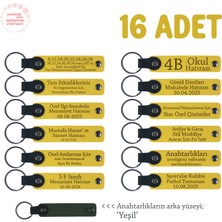 Sarı & Yeşil, Avukatlık Bürosuna Özel Teşekkür Hediyesi, 16’lı Set, Isim Yazılabilen Anahtarlık