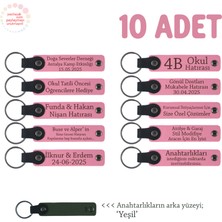 Pembe & Yeşil, Turnuvalar Için Üzerine Isim ve Özel Mesaj Yazılabilen, 10'lu Anahtarlık Set