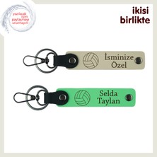 Turnuva Gününü Unutulmaz Kılacak Hatıra, Kişiye Özel Isim Yazılı Anahtarlık Seti, S Kahve-F Yeşil