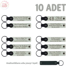 Turnuvalar Için Üzerine Isim ve Özel Mesaj Yazılabilen, 10'lu Anahtarlık Set, Beyaz & Siyah