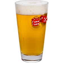 Kırmızı Zarlı Özel Bira Bardağı Zar 455CC