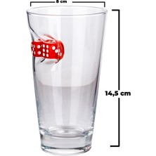 Kırmızı Zarlı Özel Bira Bardağı Zar 455CC