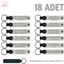 Müstakbel Damada Özel Kutlamalar Için Isim Yazılan 18' Li Hatıra Anahtarlık, Beyaz & Lacivert
