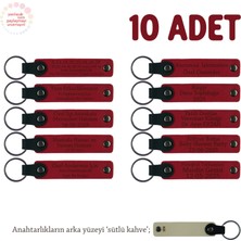 Firma Lansmanında Dağıtılmak Üzere, 10'lu Set, Kişiselleştirilebilir Anahtarlık, Kırmızı & S Kahve
