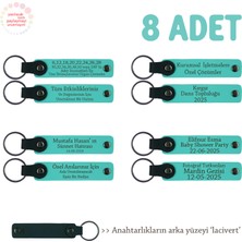 Özel Kutlamalarınız Için Sevdiklerinize Hediyelik 8'li Set, Isim Yazılı Anahtarlık, Turkuaz & Laci