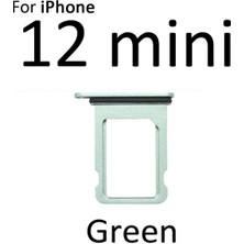 İndirim Plus iPhone 12 Mini Sim Çekmecesi Çift Sim Için Sim Kart Yuvası (Açık Yeşil Renk)