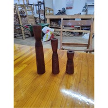 Kahverengi Şamdan Mumluk, Şık ve Sade Dekoratif Aksesuar.