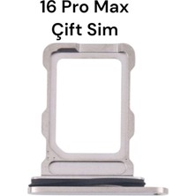 İndirim Plus iPhone 16 Pro Max Sim Çekmecesi Sim Kart Yuvası Çift Sim Için Beyaz Titanyum Renk